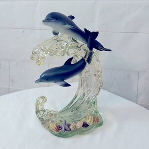 Lenox 2000 Acrylic Wave Dancer Dolphins Statue Figurine